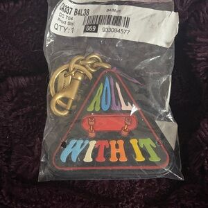 Coach Multicolor 'Roll With It' Triangle Keychain with Gold Hardware